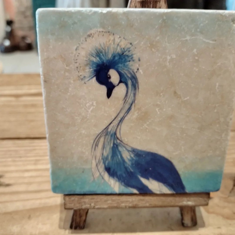 Decoratieve tegel blue kraanvogel