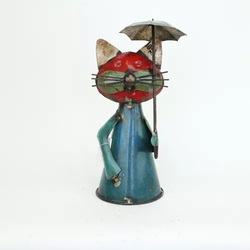 Kat met paraplu