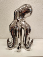 Keramiek beeld octopus - zilver