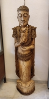 Groot boeddha beeld hout met touw