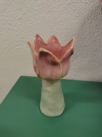 Aardewerk vaas tulp roze - M