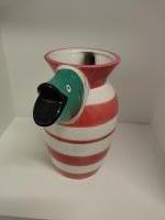 Vaas vis stripes rood wit