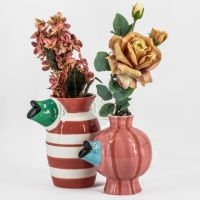 Vaas vis stripes rood wit