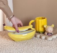 Opbergdoos met deksel banaan - M