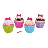 Cupcake spaarpot keramiek paars