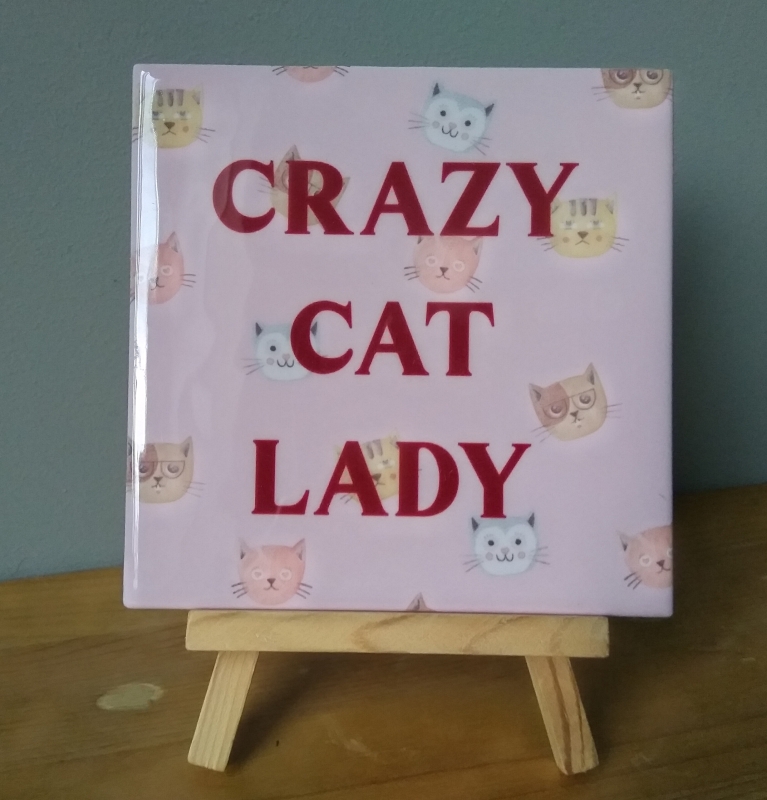 Tegeltje crazy cat lady