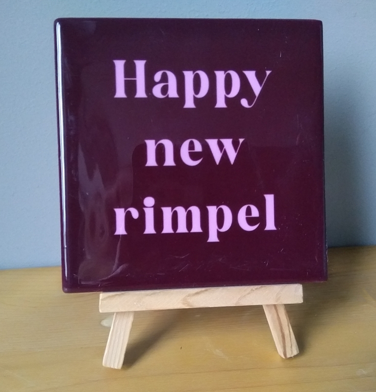 Tegeltje happy new rimpel