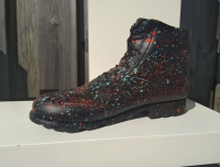 Decoratieve schoen streetart verfspetters