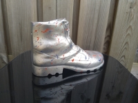 Decoratieve schoen zilver Street art verfspetters