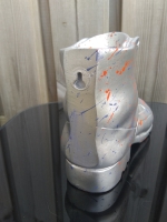 Decoratieve schoen zilver Street art verfspetters