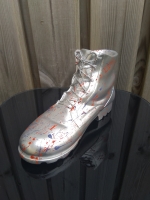 Decoratieve schoen zilver Street art verfspetters