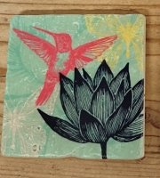 Decoratieve tegel kolibri