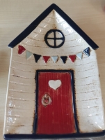 Serveerschaal huisje keramiek