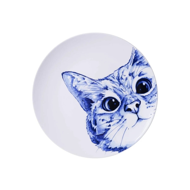 Wandbord poes Delfts Blauw