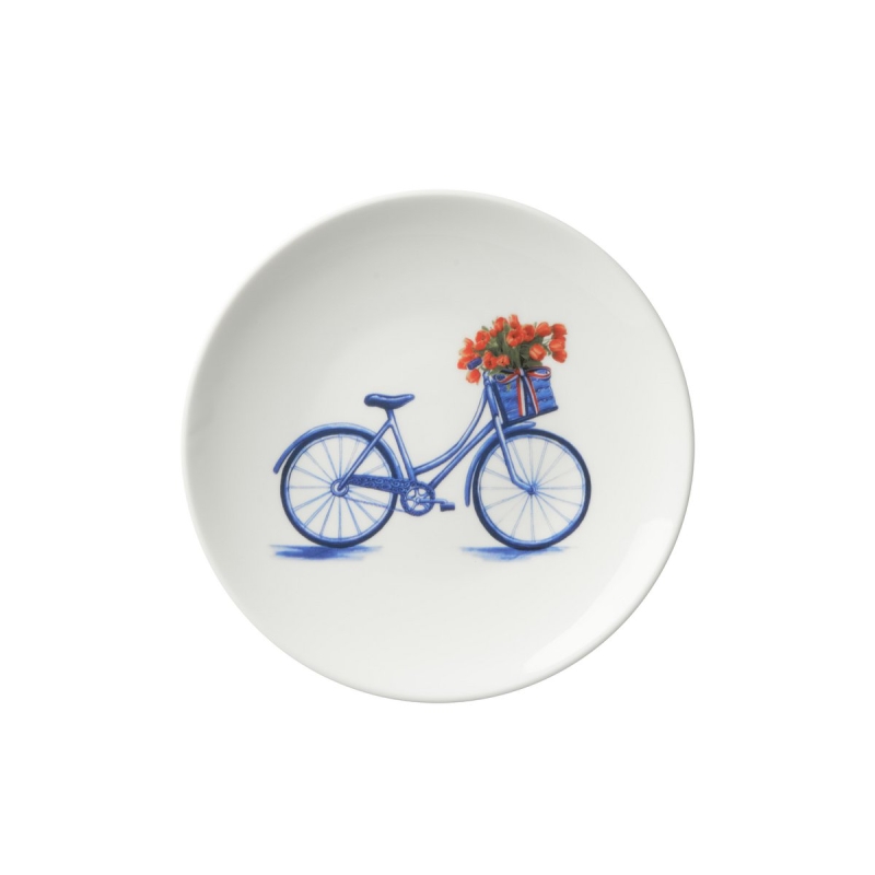 Wandbord fiets Delfts Blauw
