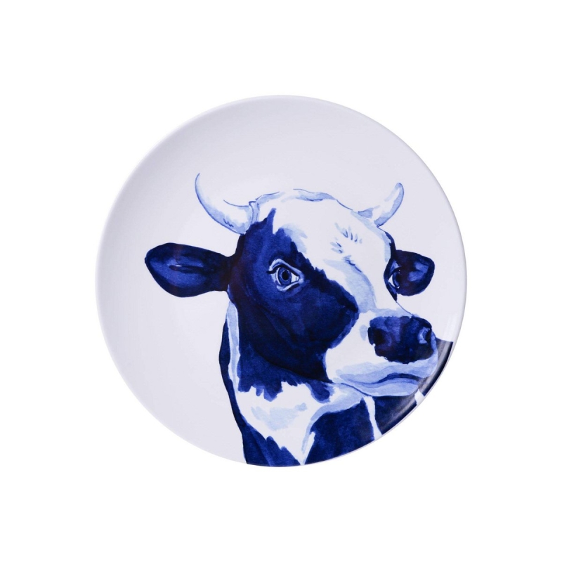 Wandbord koe Delfts Blauw