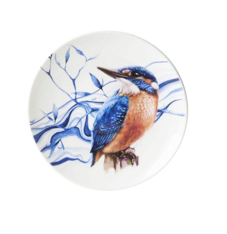 Wandbord ijsvogel Delfts Blauw