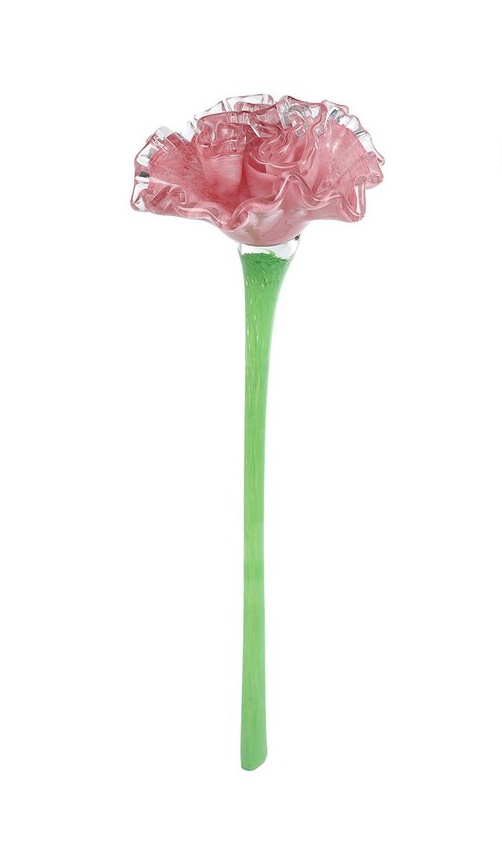 Sculptuur glas Anjer rose