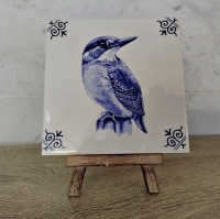 Tegel ijsvogel - Delfts blauw
