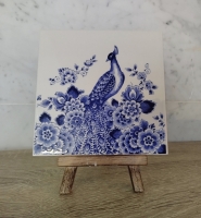 Tegel pauw- Delfts blauw
