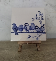 Tegel bosvogels - Delfts blauw