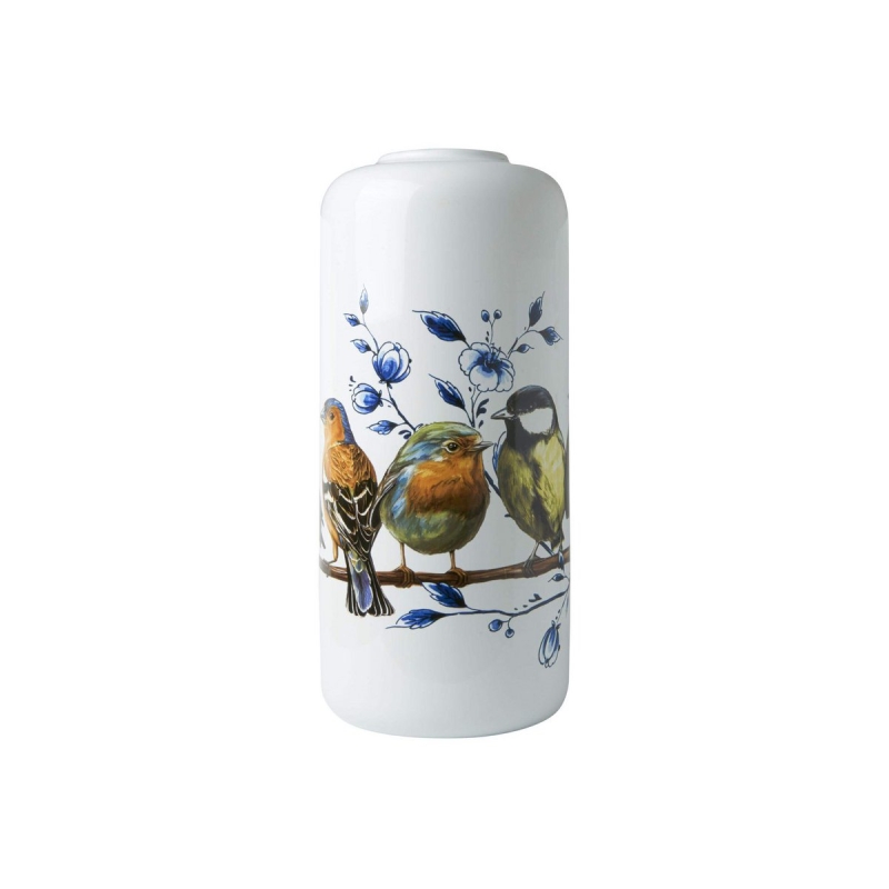 Cilinder vaas bosvogels - Delfts Blauw