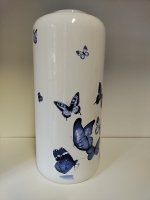Cilinder vaas vlinders - Delfts Blauw