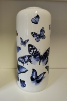 Cilinder vaas vlinders - Delfts Blauw