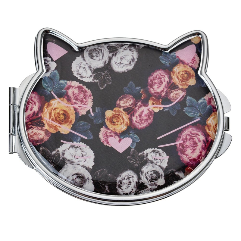 Handspiegeltje poes bloemen