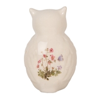 Decoratie uil keramiek beige