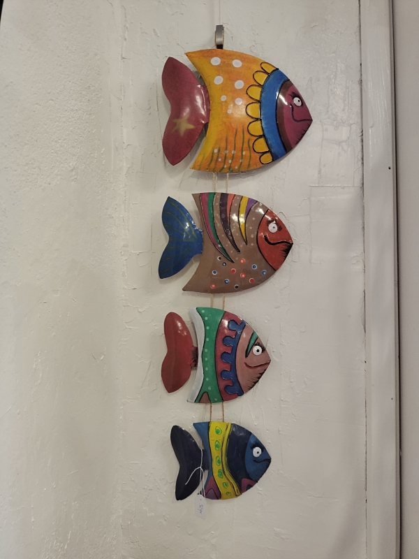 Wanddecoratie vissen metaal