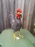 Metalen decoratie haan zwart