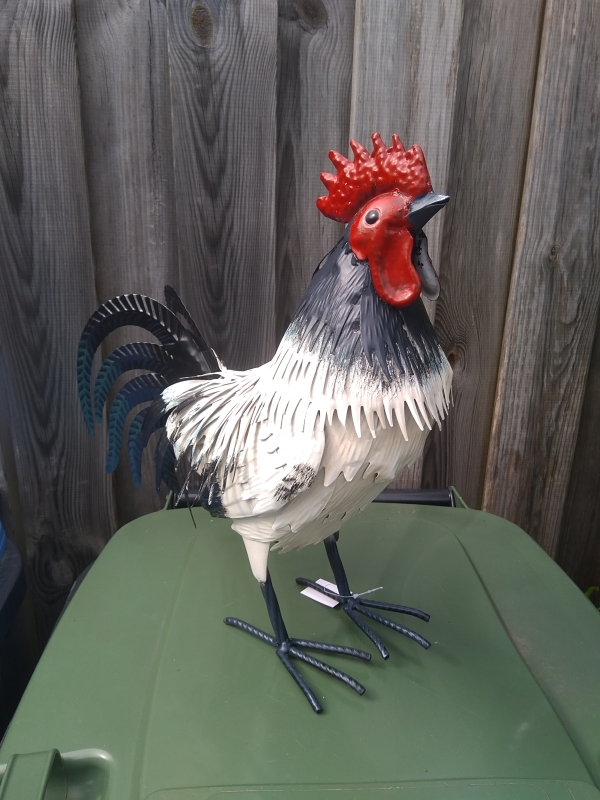 Metalen bonte haan blauw