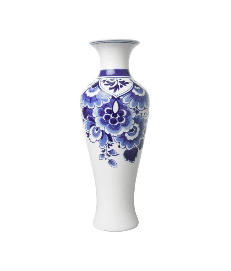 Slank vaasje bloemenpracht  - Delfts Blauw