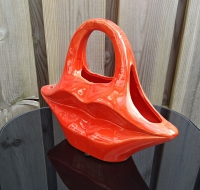 Aardewerk vaas lips rood - M