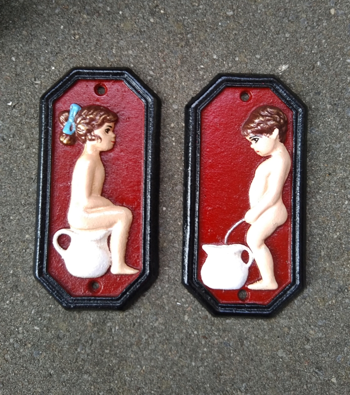 Wc bordje jongen/meisje - rood