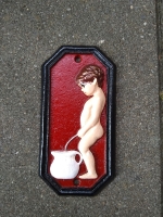 Wc bordje jongen/meisje - rood