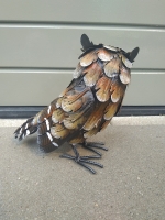 Metalen decoratie uil