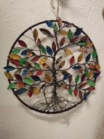 Wandornament levensboom van gerecycled blik