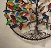 Wandornament levensboom van gerecycled blik