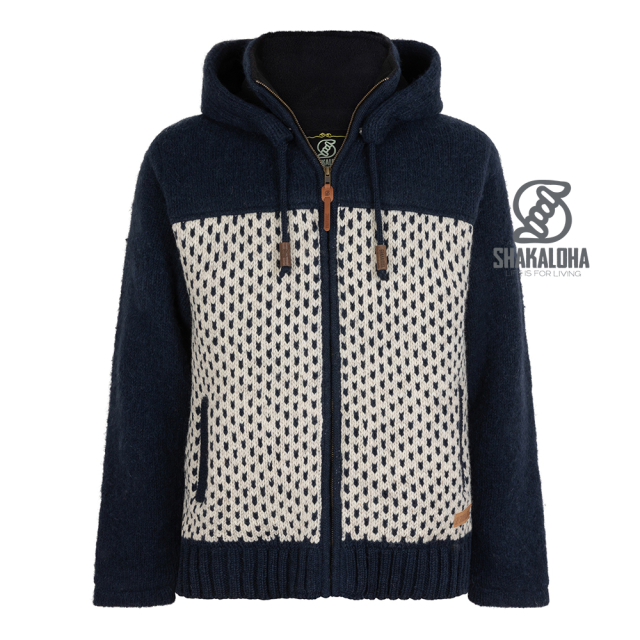 Shakaloha vest Tundra Navy/beige met afritsbare capuchon