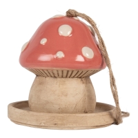 Decoratie vogelhuisje paddenstoel