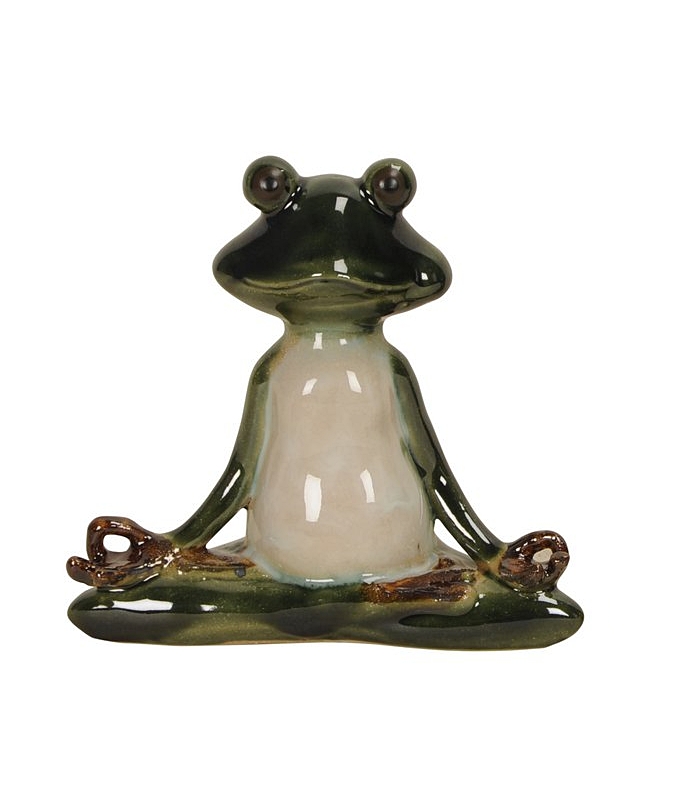 Keramiek beeld yoga kikker - 1