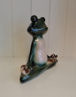 Keramiek beeld yoga kikker - 1