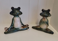 Keramiek beeld yoga kikker - 2