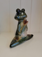 Keramiek beeld yoga kikker - 2