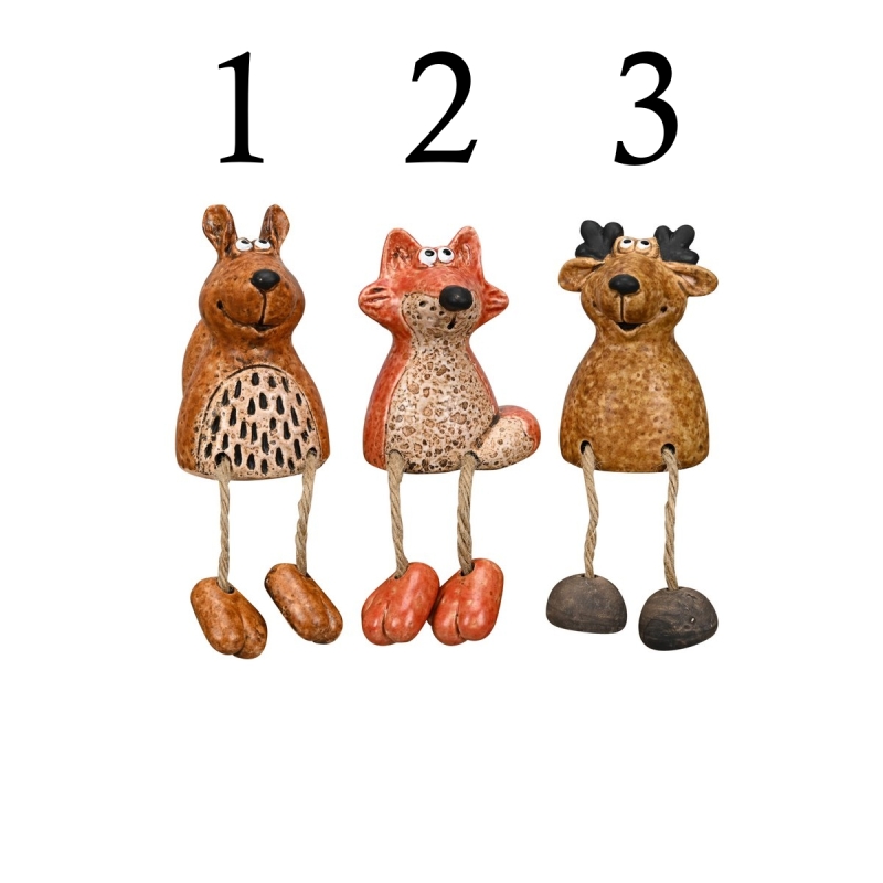 Beeldje eekhoorn - vos - eland - met bungelbeentjes