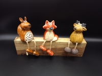 Beeldje eekhoorn - vos - eland - met bungelbeentjes