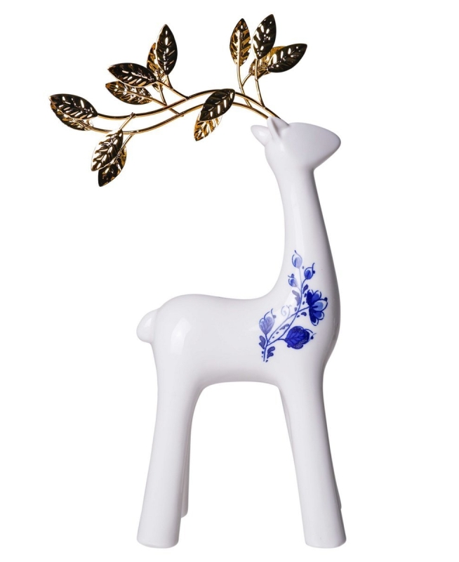 Rendier groot goud - Delfts Blauw