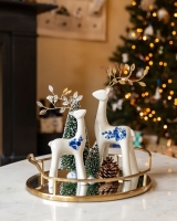 Rendier groot goud - Delfts Blauw